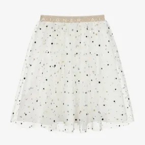 Girls Ivory Tulle Skirt