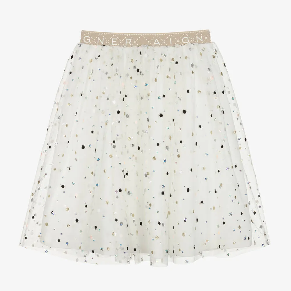 Girls Ivory Tulle Skirt