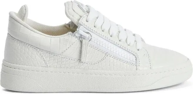 Giuseppe Zanotti embossed crocodile-effect sneakers White