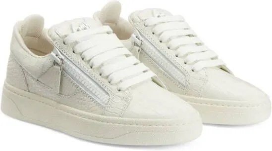 Giuseppe Zanotti embossed crocodile-effect sneakers White