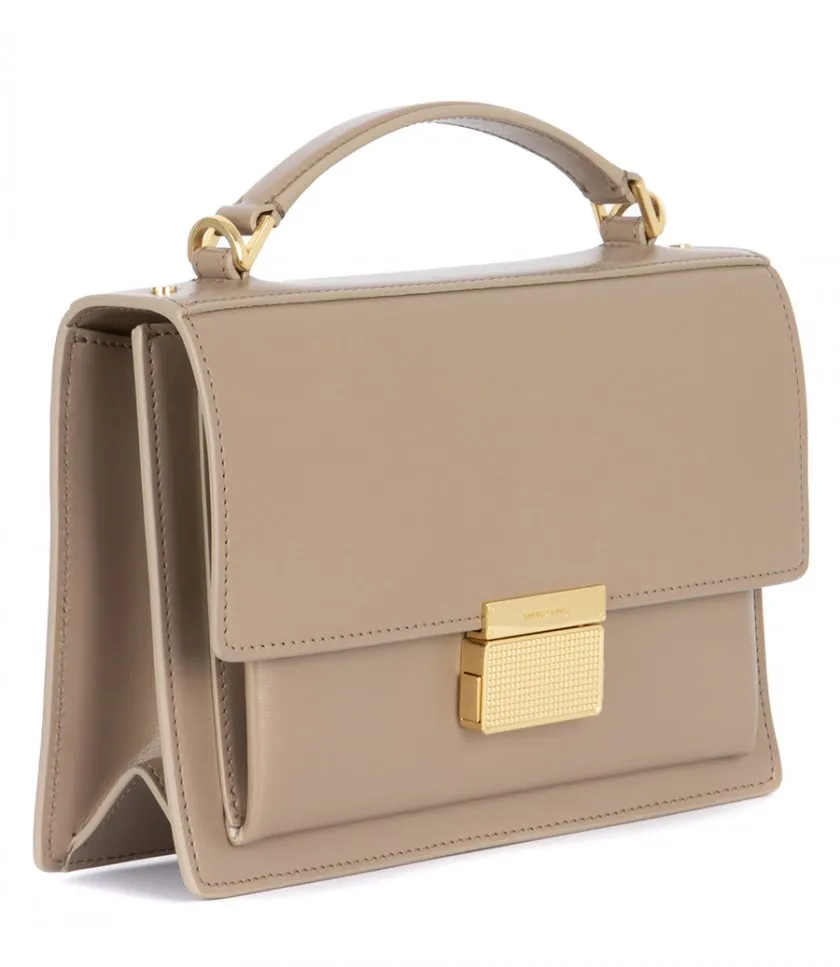 GOLDEN GOOSE VENEZIA BAG IN BEIGE BOARDED LEATHER WITH GOLD DETAILS