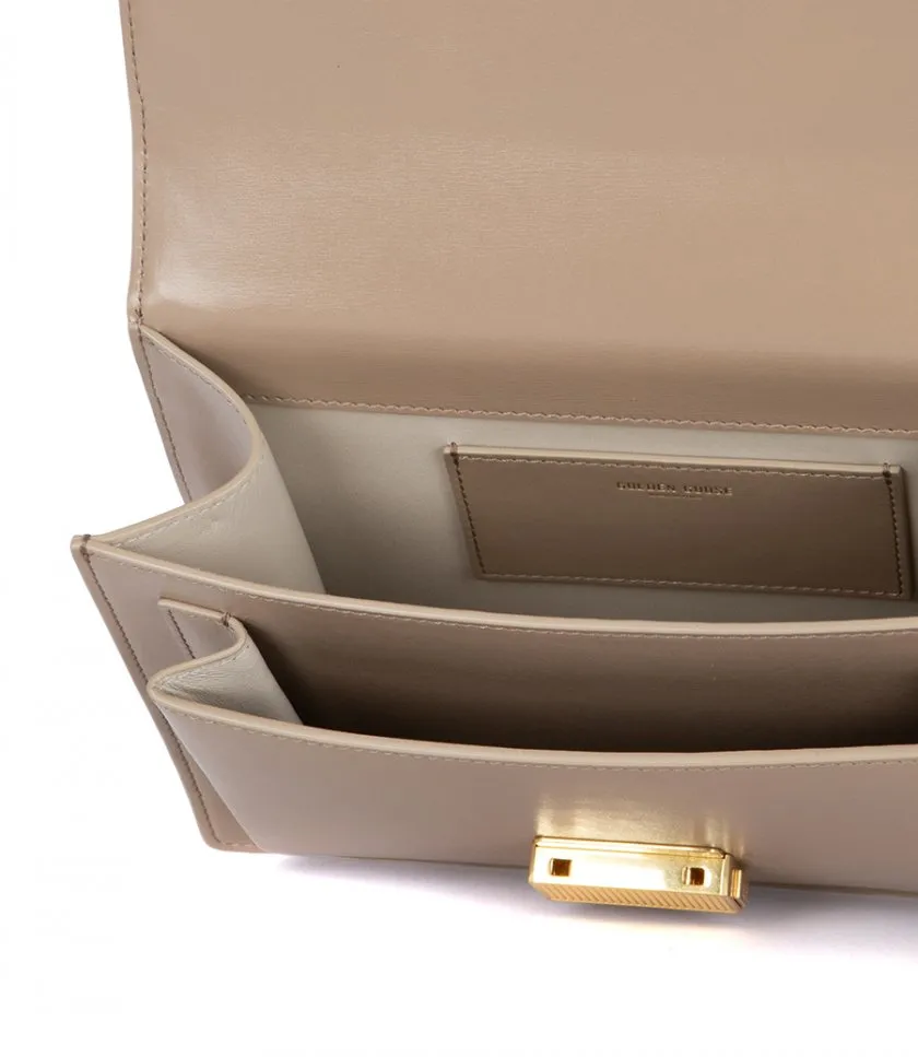 GOLDEN GOOSE VENEZIA BAG IN BEIGE BOARDED LEATHER WITH GOLD DETAILS