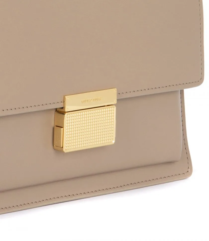 GOLDEN GOOSE VENEZIA BAG IN BEIGE BOARDED LEATHER WITH GOLD DETAILS