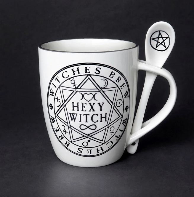 Gothic Hexy Witch Mug and Spoon Combo