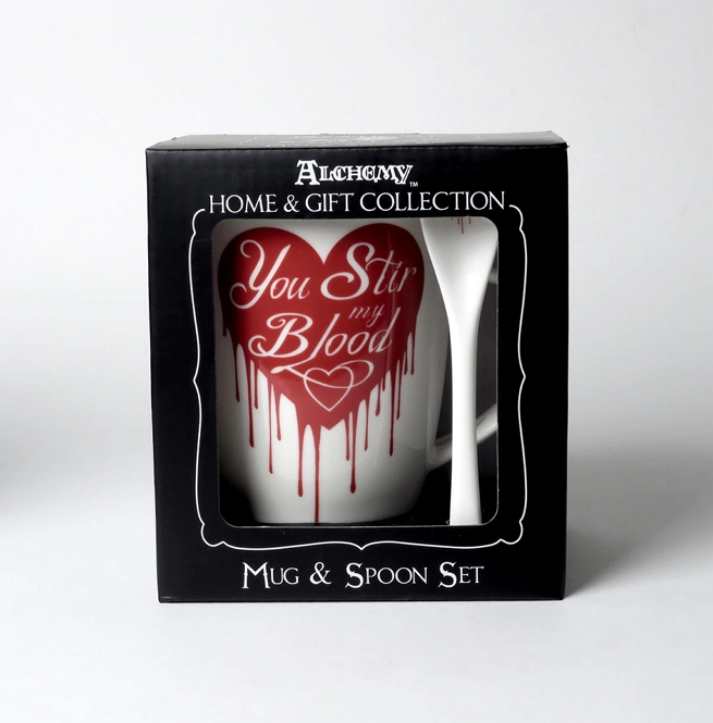 Gothic 'you Stir My Blood' Mug and Spoon Set