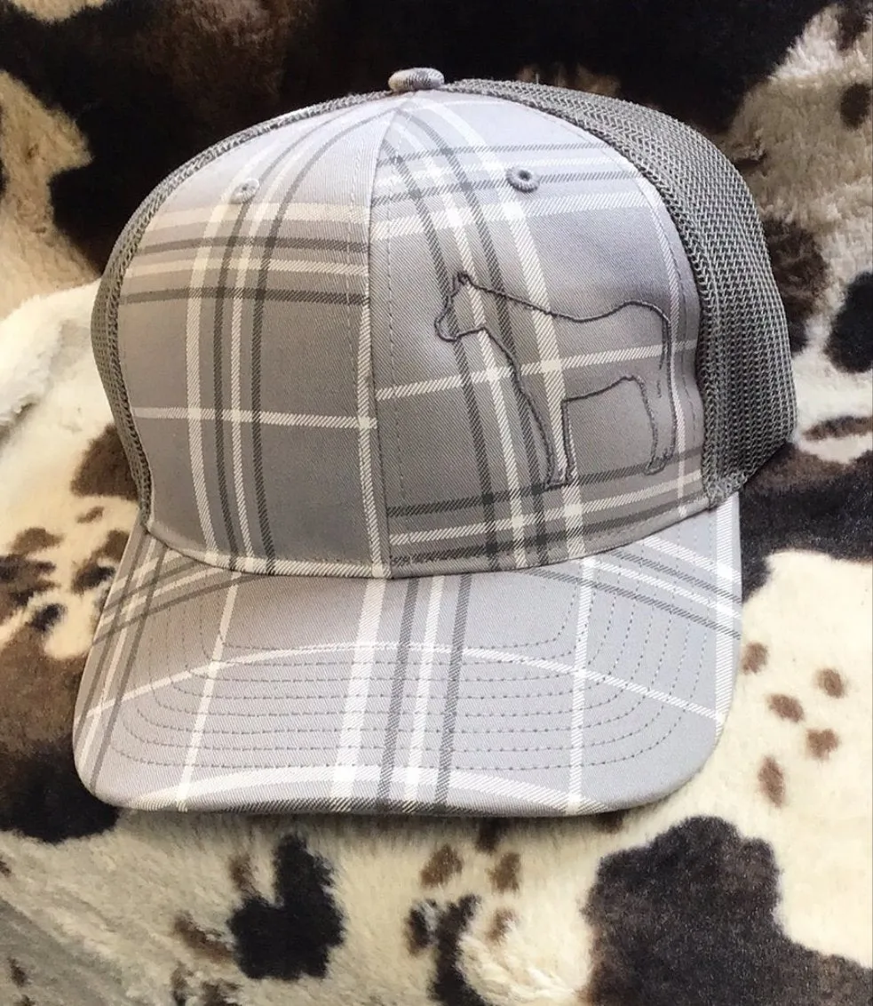 Gray Plaid Horse Cap