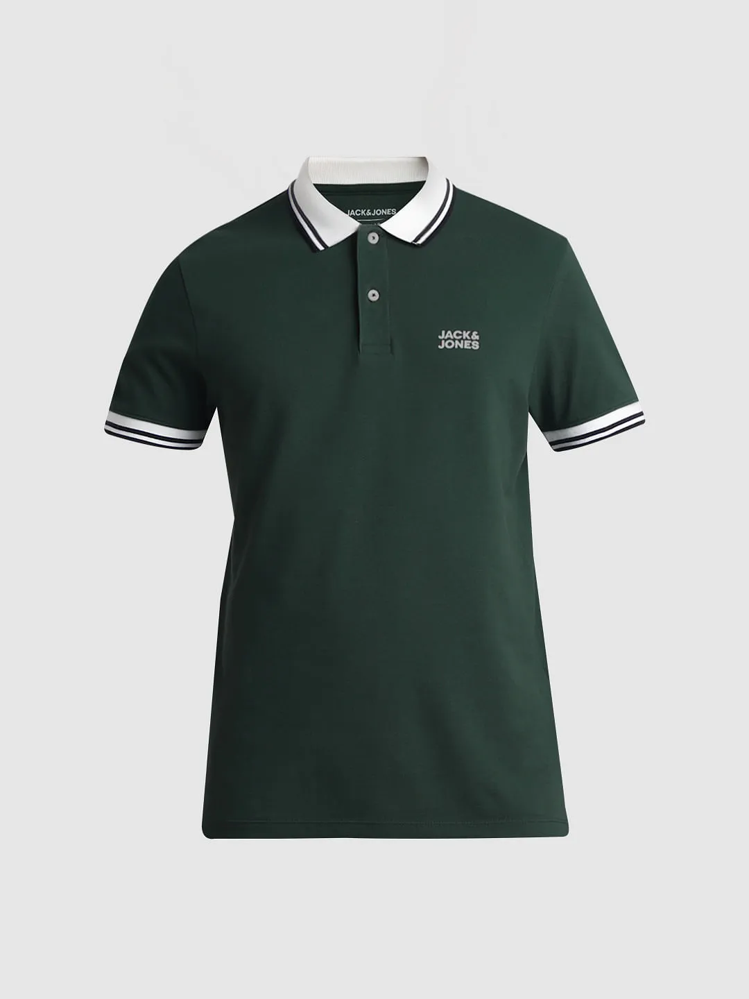 Green Contrast Tipping Polo T-shirt