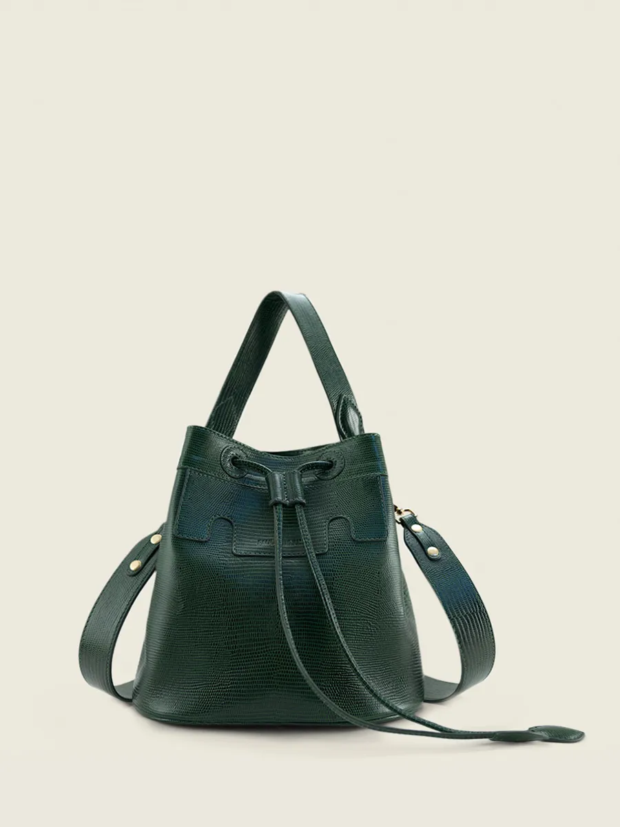 Green Leather Bucket Bag for Women - Capucine 1960 Malachite | PAUL MARIUS