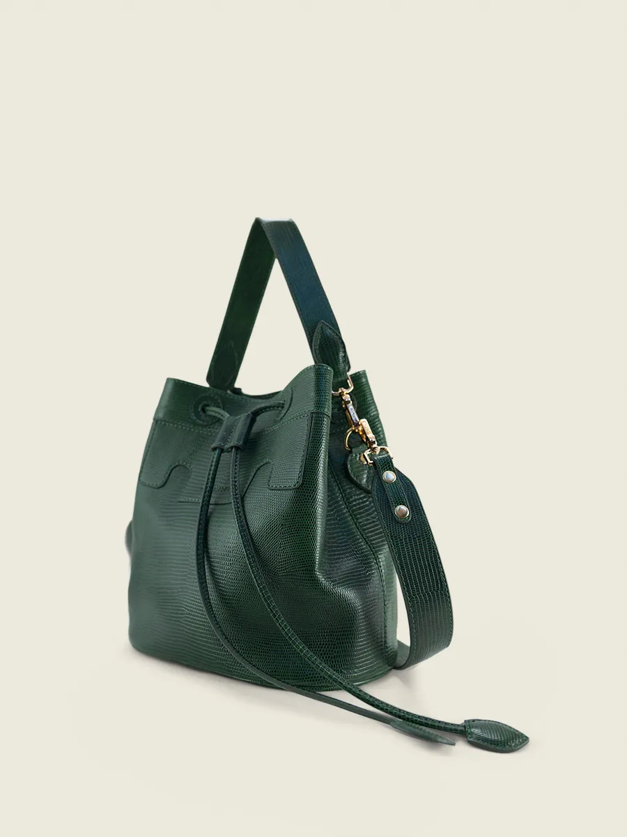 Green Leather Bucket Bag for Women - Capucine 1960 Malachite | PAUL MARIUS