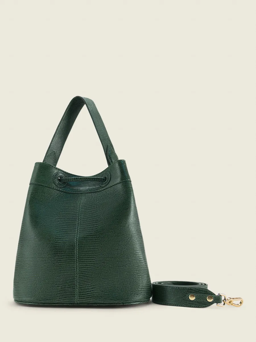 Green Leather Bucket Bag for Women - Capucine 1960 Malachite | PAUL MARIUS