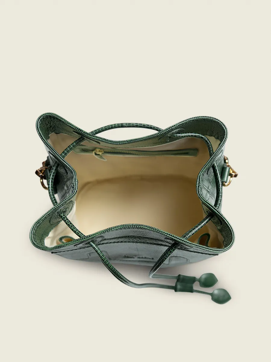 Green Leather Bucket Bag for Women - Capucine 1960 Malachite | PAUL MARIUS