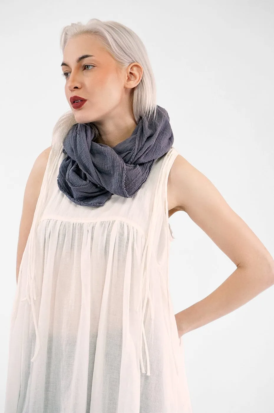 Grey Gauze Scarf