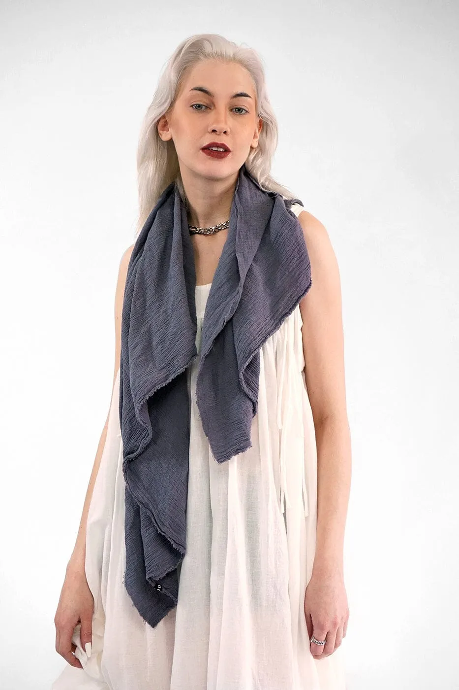 Grey Gauze Scarf