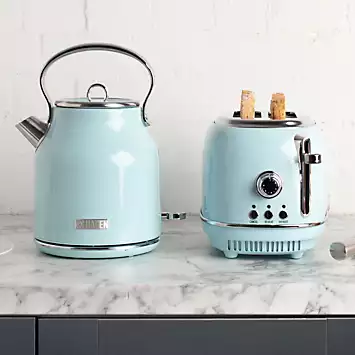 Haden Pack of 2 Heritage Turquoise 1.7Lt Kettle & 2 Slice Toaster | Kaleidoscope