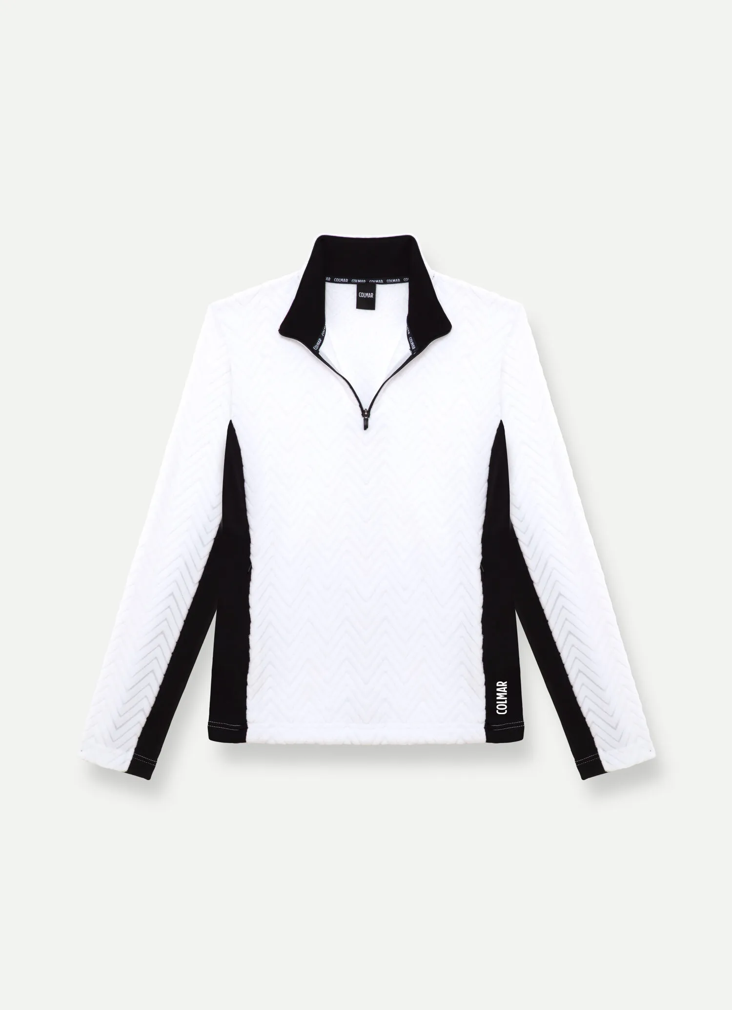 Half-zip ski sweatshirt with solid-colour sides-