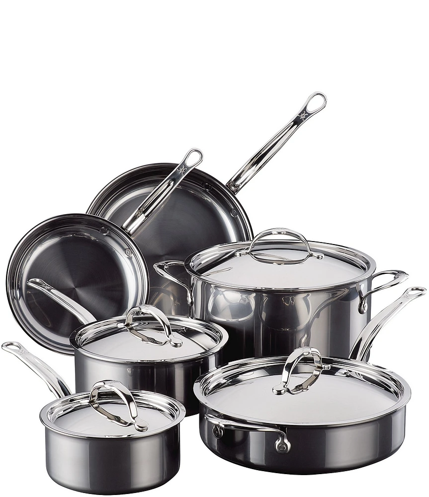 Hestan NanoBond Titanium Stainless Steel Essential -Piece Cookware Set