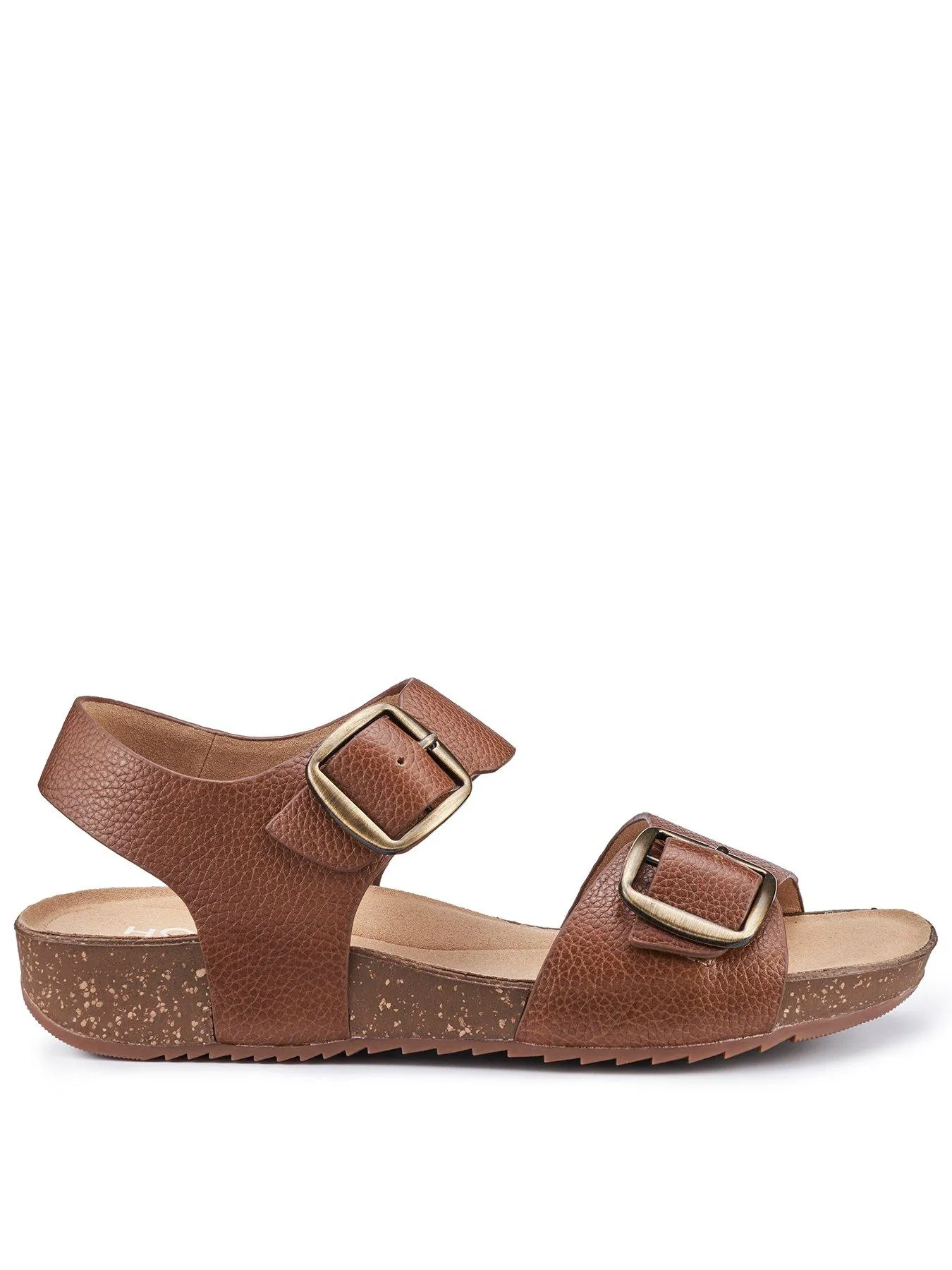 Hotter Sandals Leather Extra Wide Tourist Ii Extra Wide - Rich Tan-le