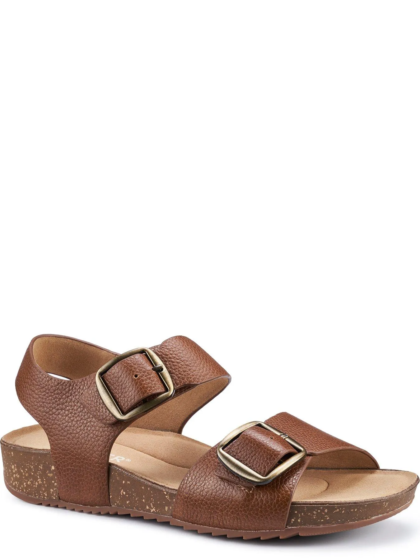 Hotter Sandals Leather Extra Wide Tourist Ii Extra Wide - Rich Tan-le