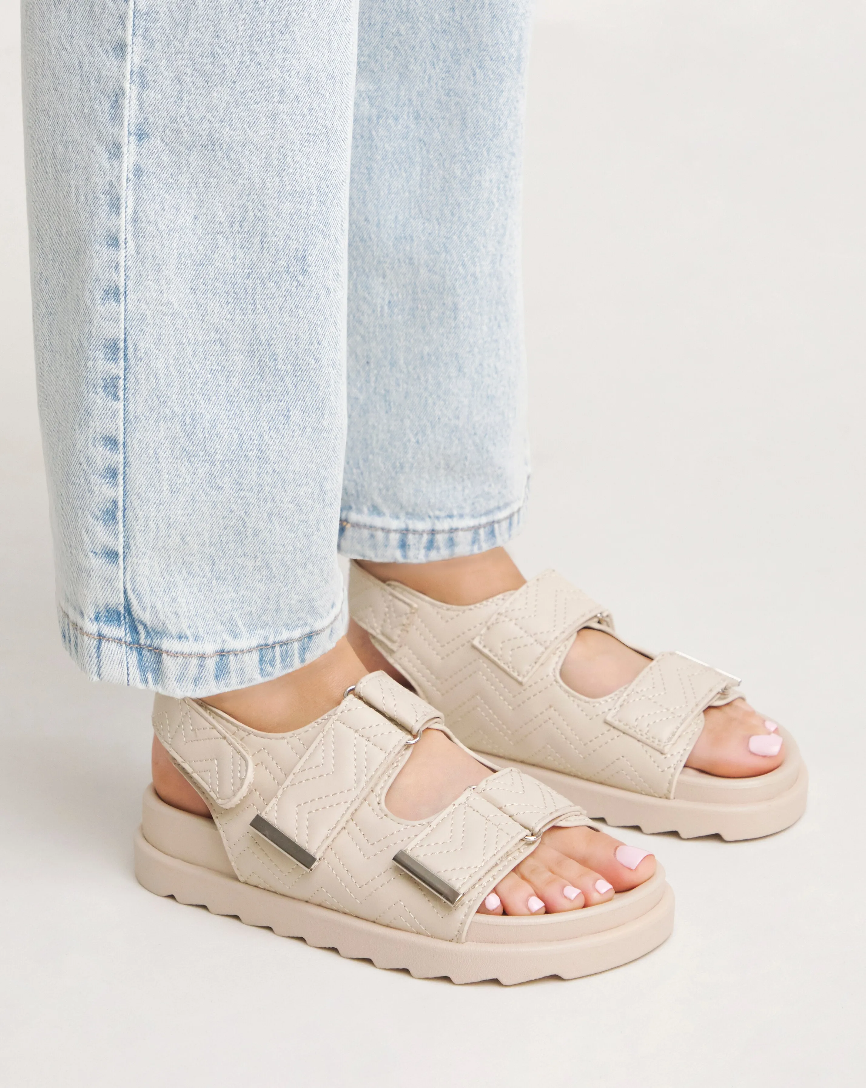 Jess Quilted Touch and Close Sandals Extra Wide EEE Fit | Simply Be