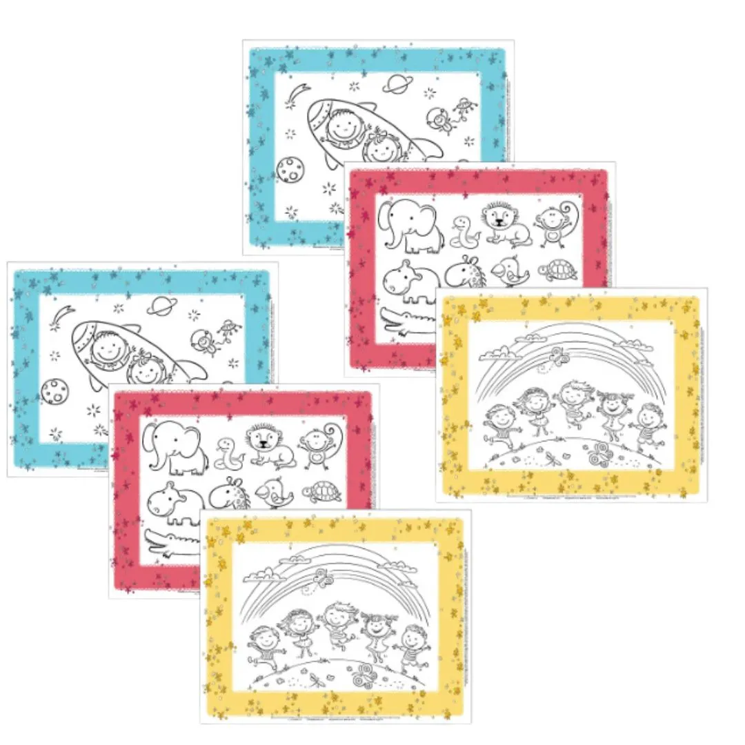 J.L Childress Healthy Habits Disposable ColorMe Placemats, 48 Pack