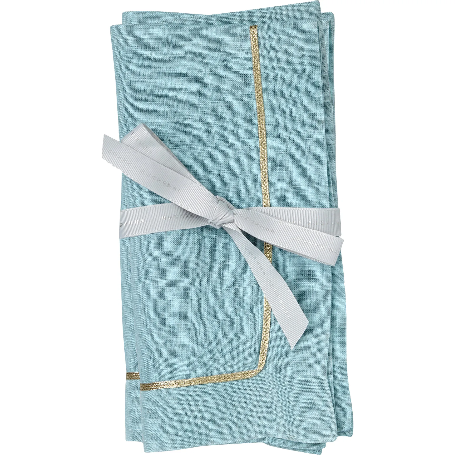 Joanna Buchanan Gold Trim Dinner Napkins, Blue