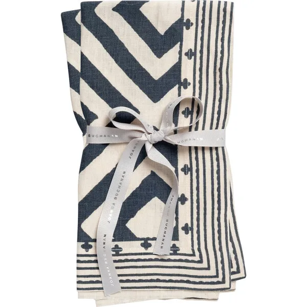 Joanna Buchanan Set of 2 Geo Print Napkins, Indigo