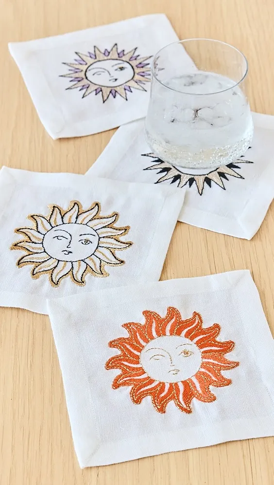 Jonathan Adler   Sun Cocktail Napkins Set of 4 