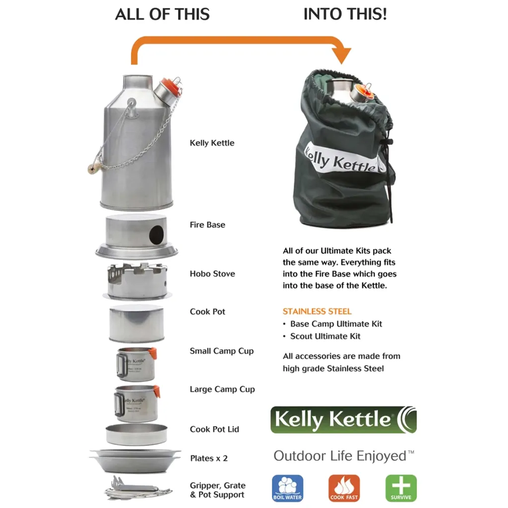 Kelly Kettle Ultimate Scout Kit Stainless Steel