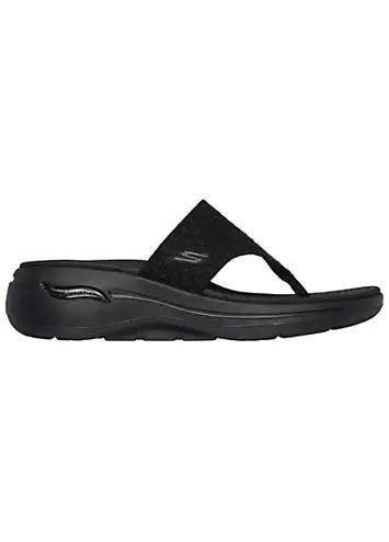 Ladies Black Go Walk Arch Fit Sandals by Skechers | Look Again