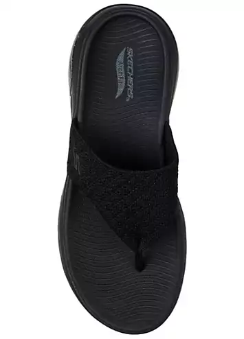 Ladies Black Go Walk Arch Fit Sandals by Skechers | Look Again