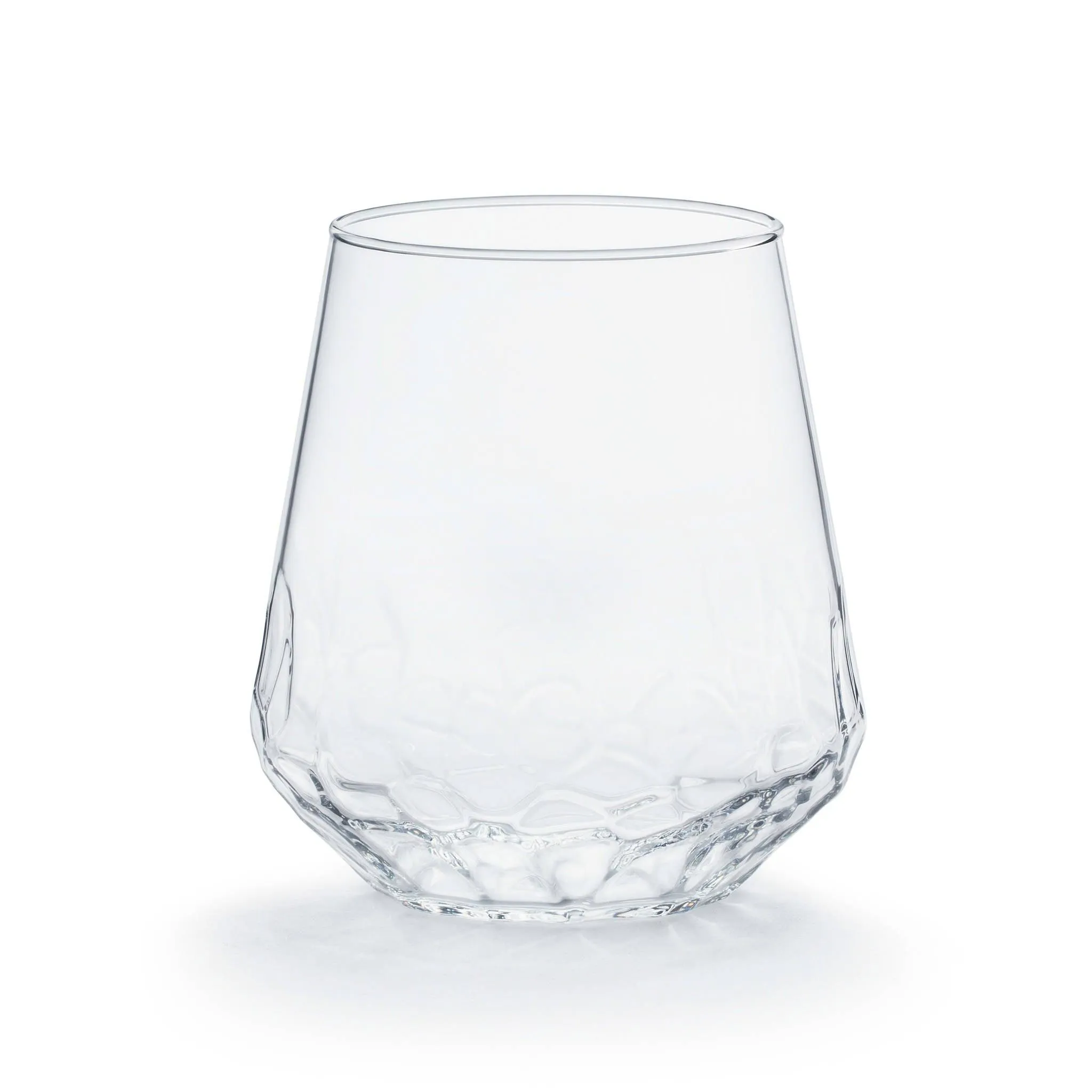 Libbey Hammered Base All-Purpose Stemless Wine Glass, 17.75-ounce, Set of 8