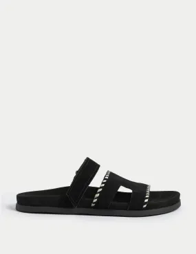 M&S Women's Suede Footbed Sandals - 3 - Black, Black