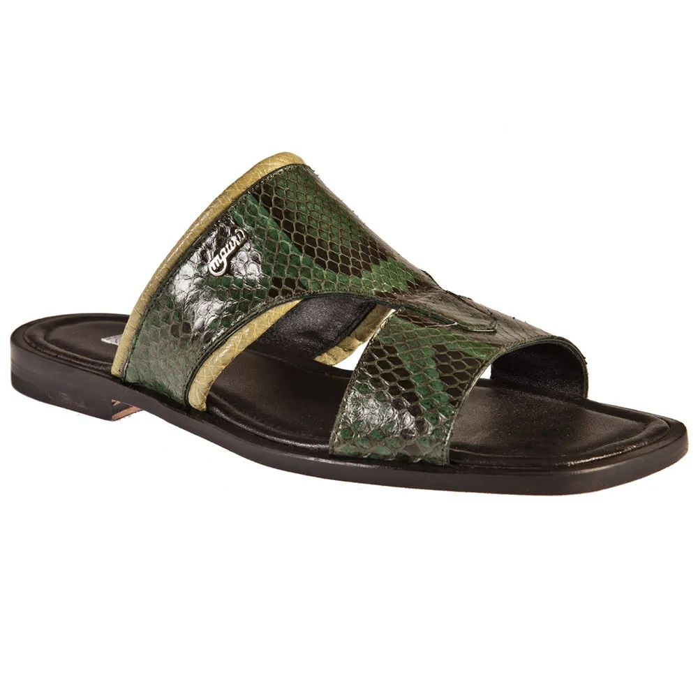 Mauri 1902/2 Python / Ostrich Sandals Forest Green / Apple (Special Order)