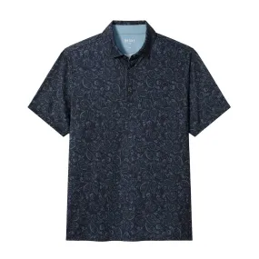 Men's Golf Sport Polo - True Navy/Jungle Green Paisley