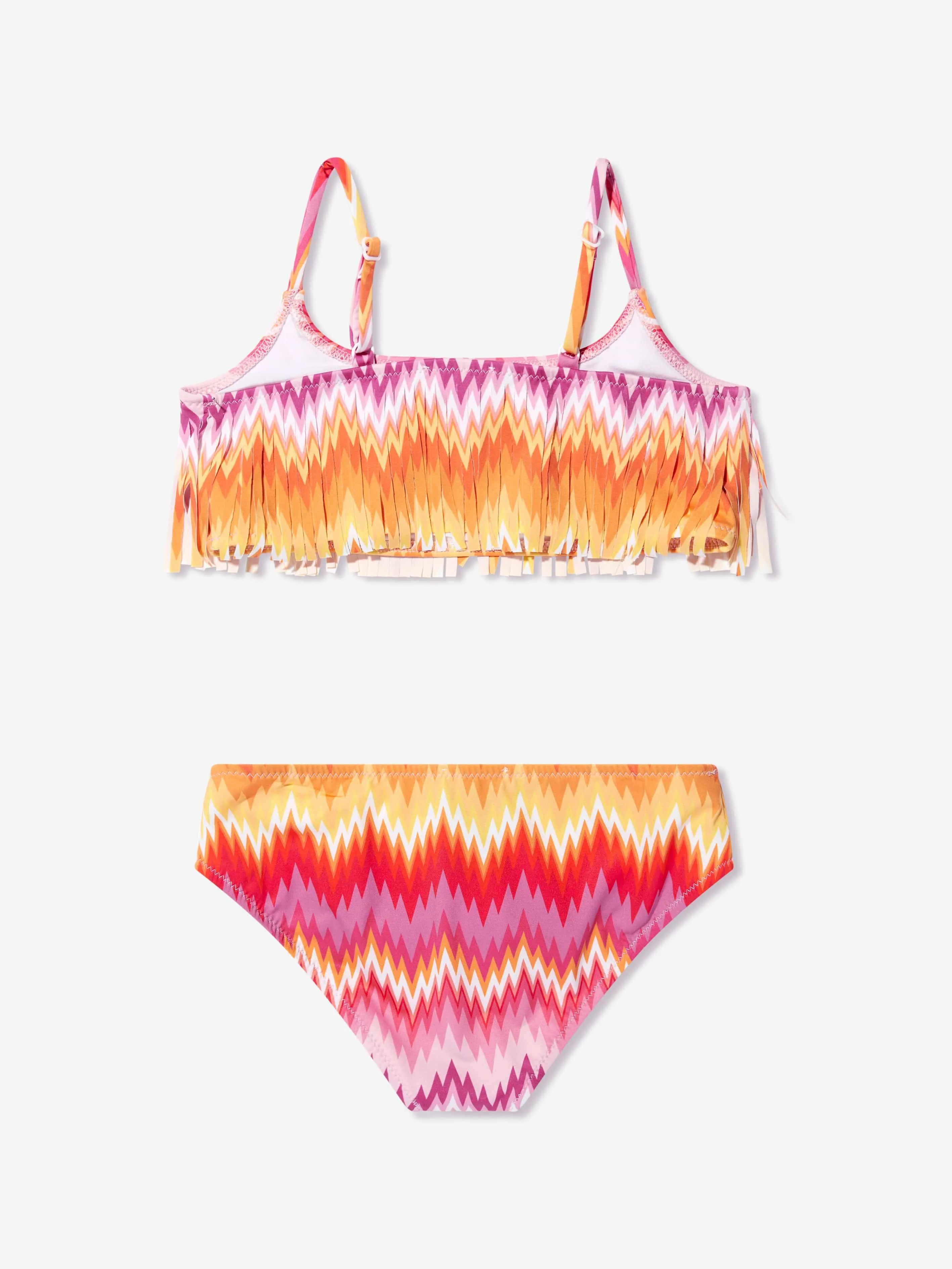 Missoni Girls Zigzag Tassel Bikini in Multicolour