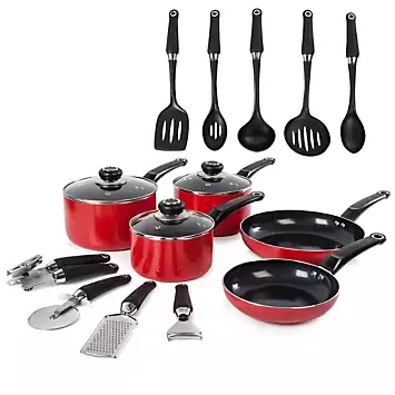 Morphy Richards Equip 14 Piece Cookware Set - Red | Kaleidoscope