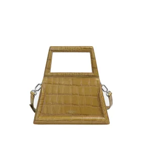 Mustard Green Croc Archi Bag-