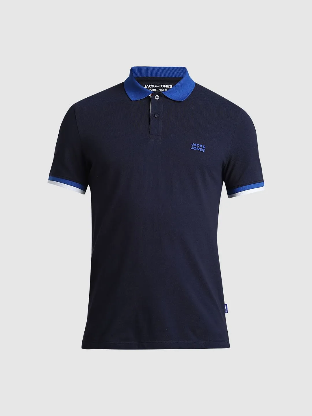 Navy Blue Contrast Tipping Cotton Polo