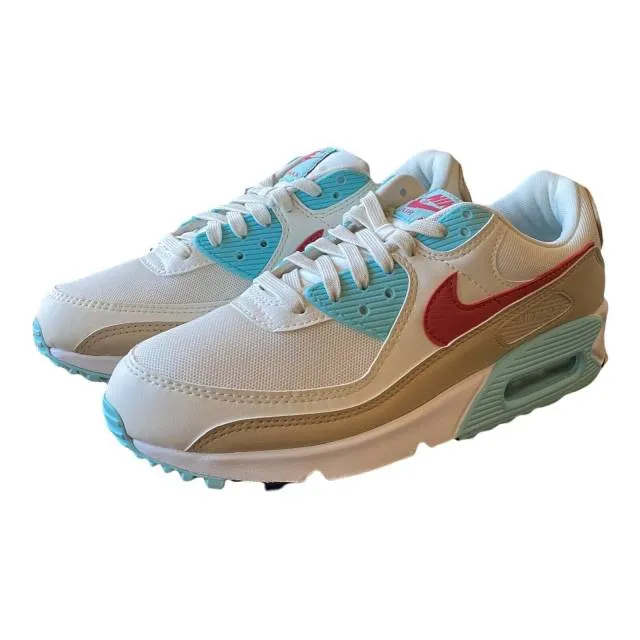 Nike Air Max 90 White Red Aqua