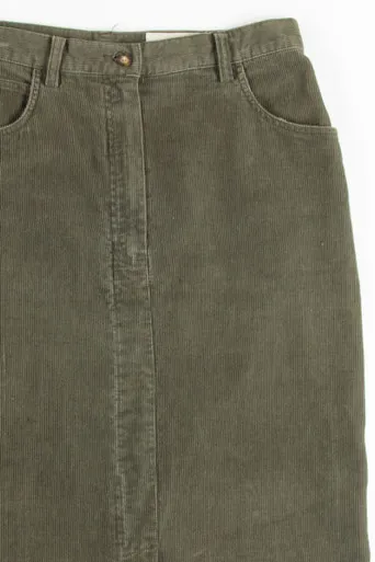 Olive Corduroy Maxi Skirt