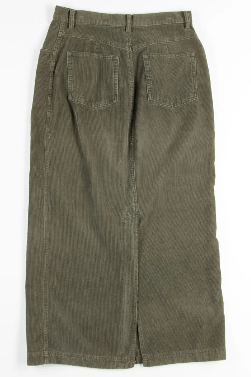 Olive Corduroy Maxi Skirt