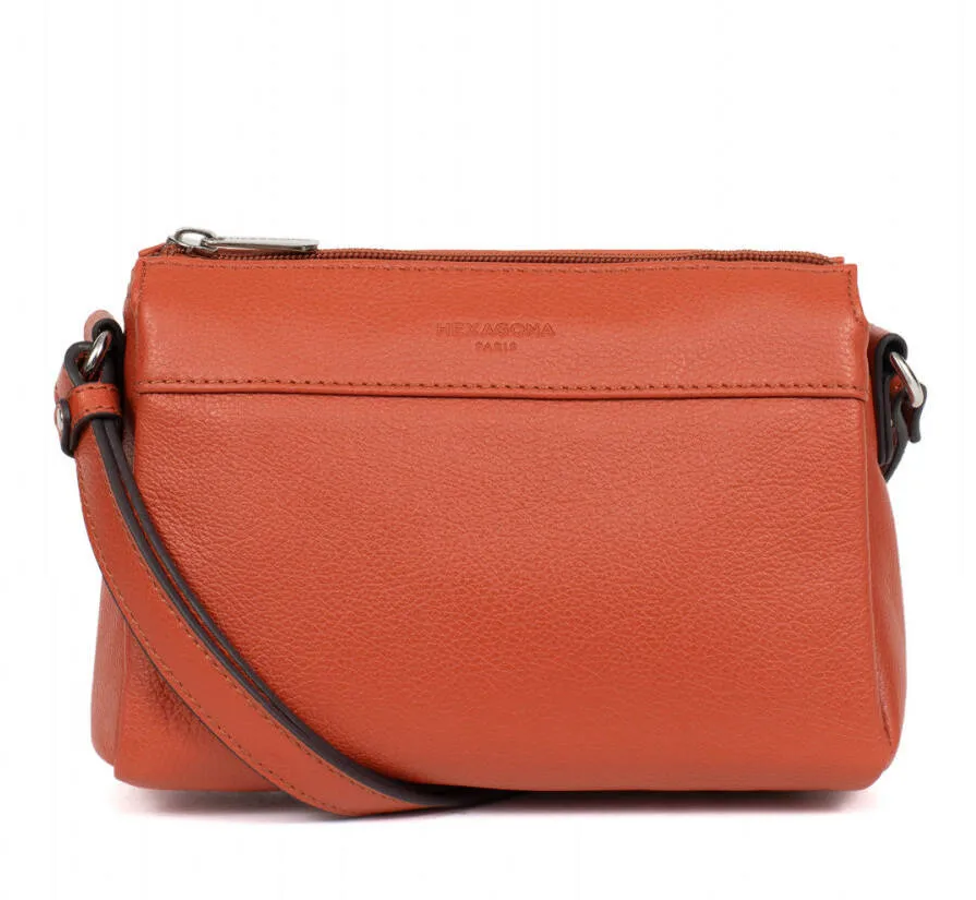 Orange calfskin cross body bag 466745