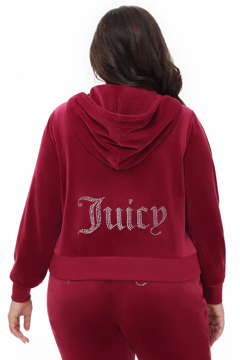 Plus-Size OG Big Bling Velour Hoodie