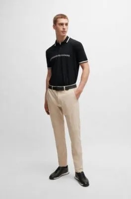 Polo shirt with stripes and logo