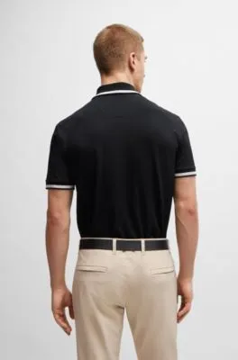 Polo shirt with stripes and logo