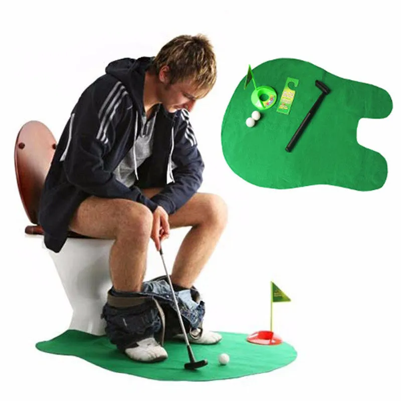 Potty Putter Toilet Golf Game Toy Mini Golf Toilet Golf Putting Green Novelty Game for Men Women