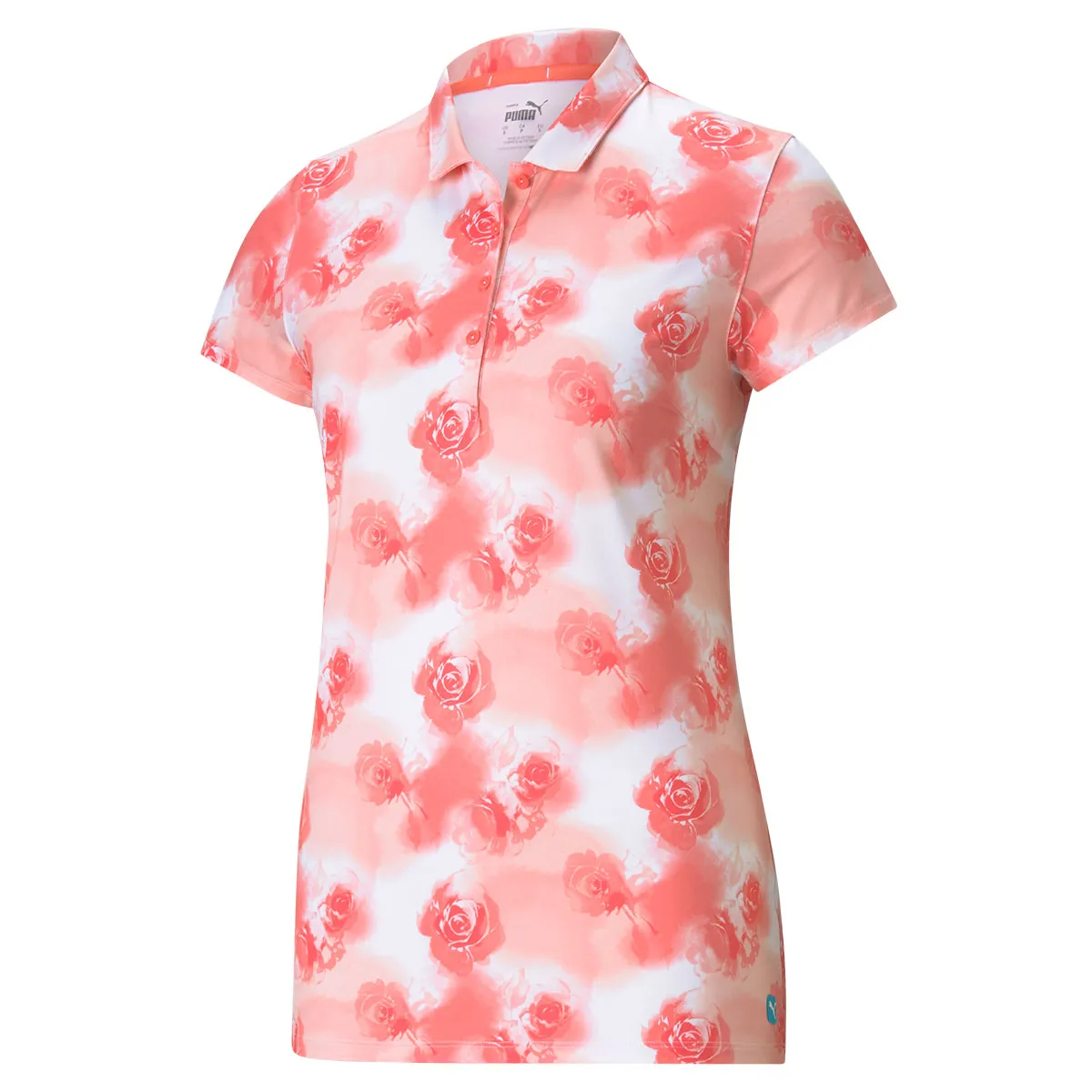 PUMA Ladies CLOUDSPUN Watercolour Floral Stretch Golf Polo Shirt