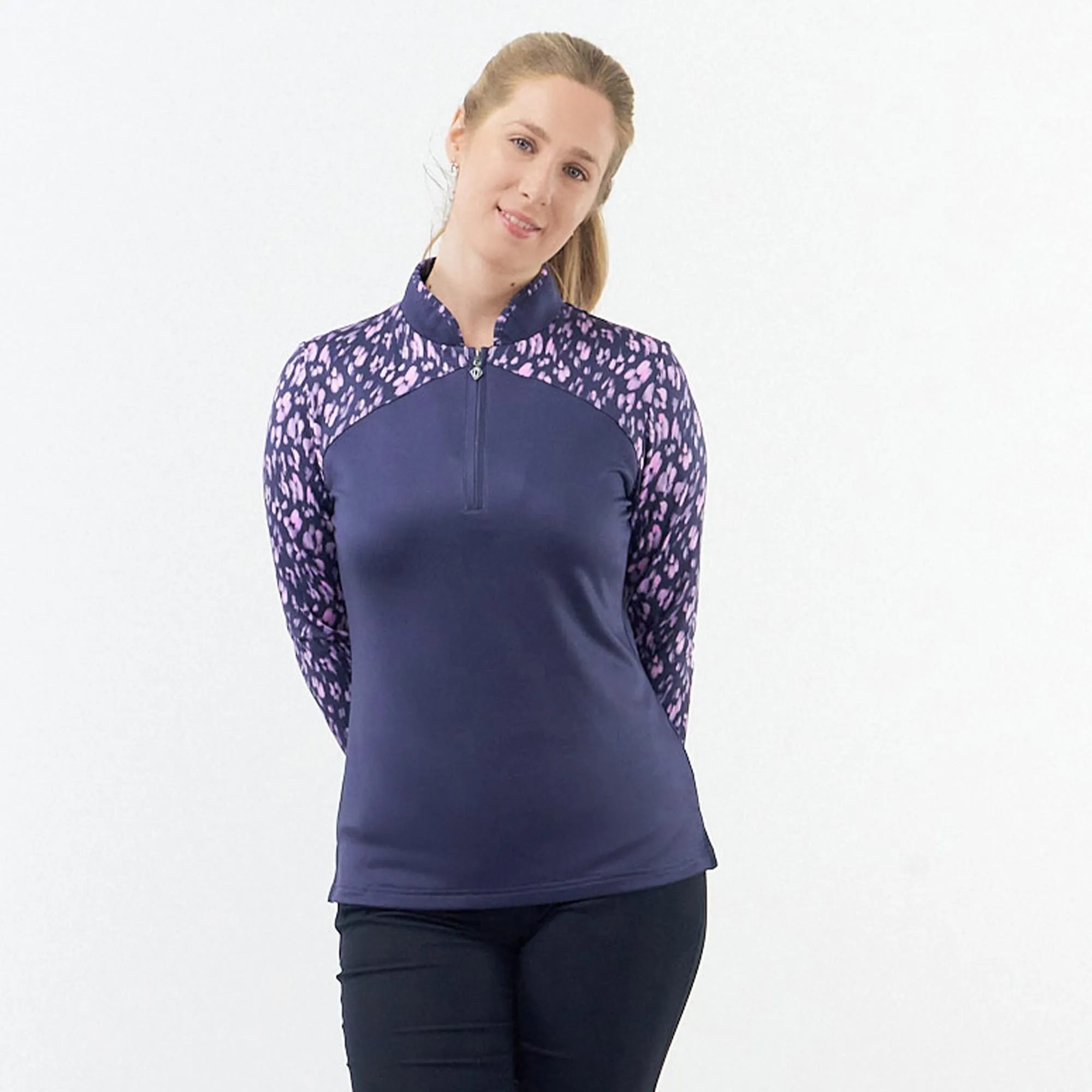 Pure Golf Maple Ladies Thermal Golf Polo Shirt Lavender Flurry