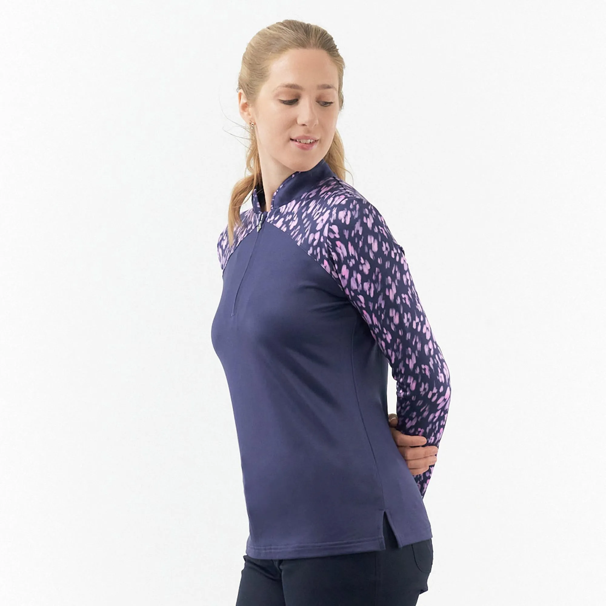 Pure Golf Maple Ladies Thermal Golf Polo Shirt Lavender Flurry