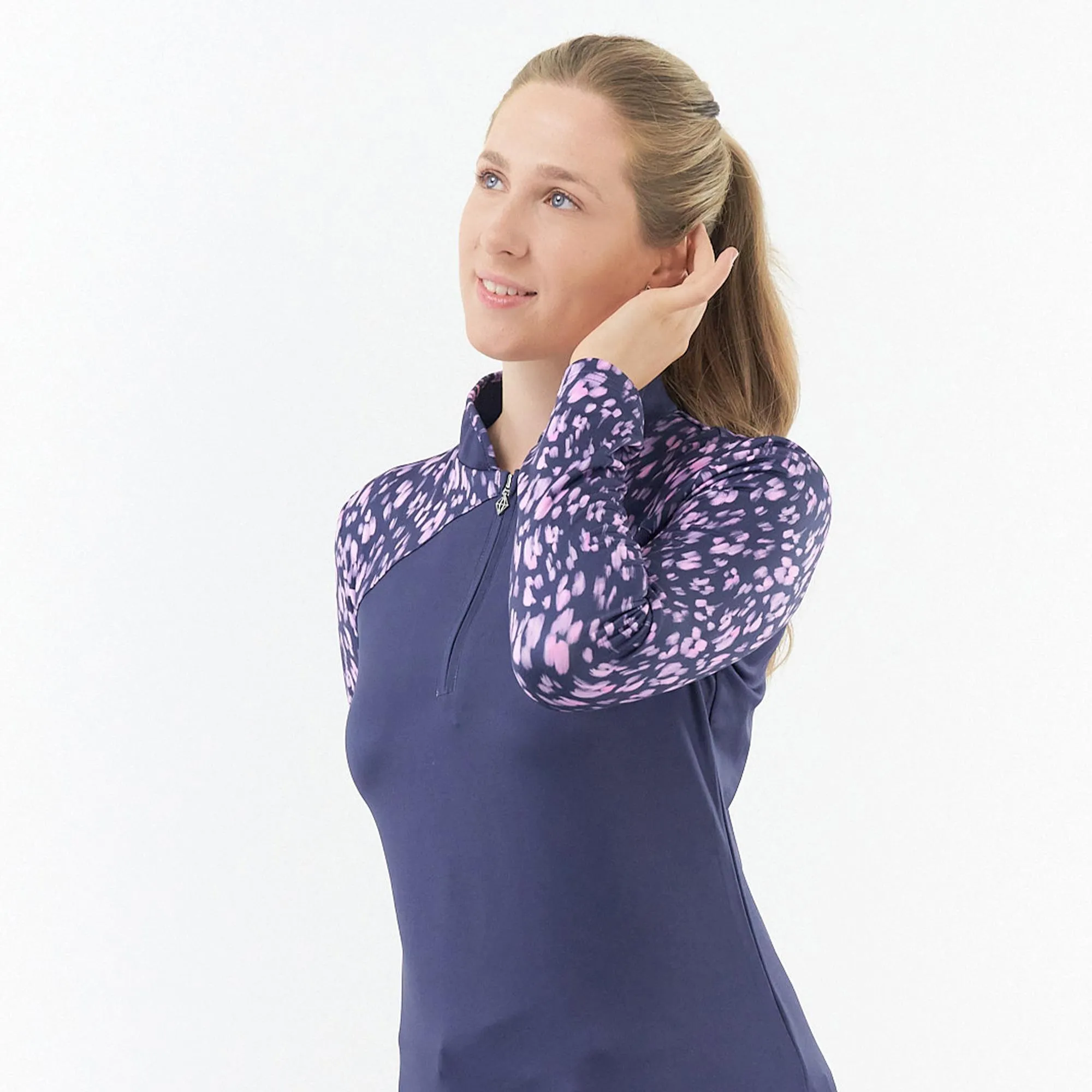 Pure Golf Maple Ladies Thermal Golf Polo Shirt Lavender Flurry